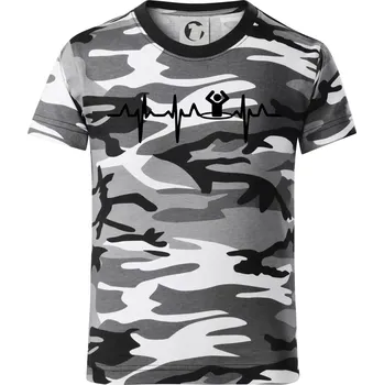 Chlapecké tričko EKG otužování - Dětské maskáčové triko - 134 cm/8 let ( Šedý maskáč )