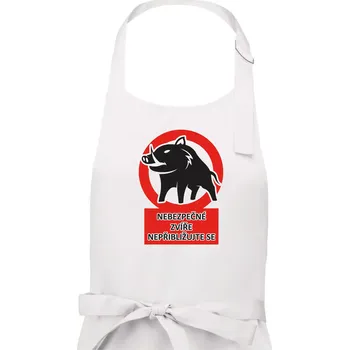 Kuchyňská zástěra Nebezpečné zvíře - Dámská zástěra na vaření - Univerzální velikost ( Bílá )