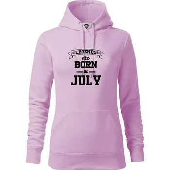 Dámská mikina Legends are born in July - Mikina dámská Cape s kapucí - XS ( Orchid )