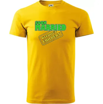 Pánské tričko Soon married without childern - Triko extra velké (5-8XL) - 8XL ( Žlutá )