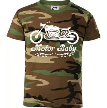 Motor baby - Dětské maskáčové triko - 104-110cm / 3-4 roky ( Hnědý maskáč )