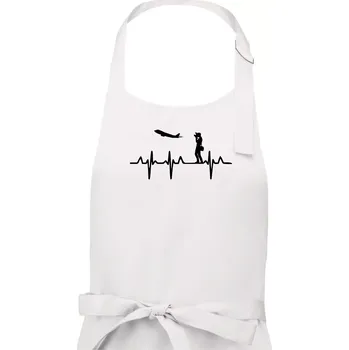 Kuchyňská zástěra EKG spotter - Dámská zástěra na vaření - Univerzální velikost ( Bílá )