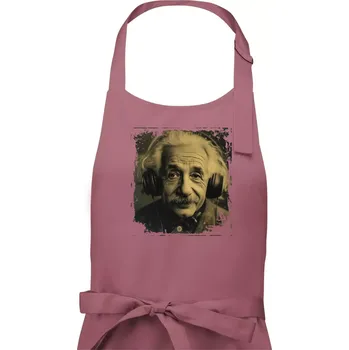 Kuchyňská zástěra Albert se sluchátky - Dámská zástěra na vaření - Univerzální velikost ( Starorůžová )