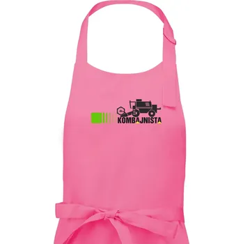 Kuchyňská zástěra Kombajnista zelená a žlutá - Pánská zástěra na vaření - Univerzální velikost ( Růžová )