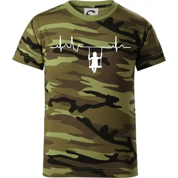 EKG houpačka - Dětské maskáčové triko - 122 cm/6 let ( Zelený maskáč )