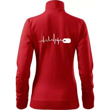 Dámská mikina EKG myš - Mikina dámská Viva bez kapuce - M ( Červená )