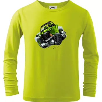 Dětská móda ATV bugina zelená - Triko dětské Long Sleeve - 158 cm/12 let ( Limetková )