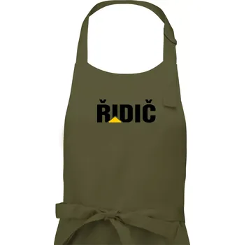 Kuchyňská zástěra Řidič nápis - Pánská zástěra na vaření - Univerzální velikost ( Khaki )
