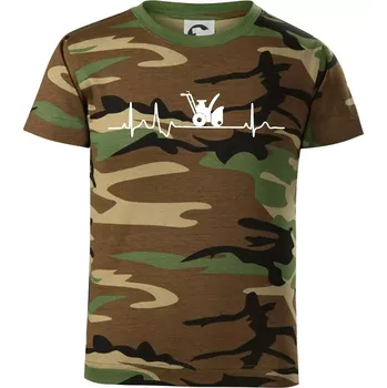 Chlapecké tričko EKG sněžná fréza - Dětské maskáčové triko - 104-110cm / 3-4 roky ( Hnědý maskáč )