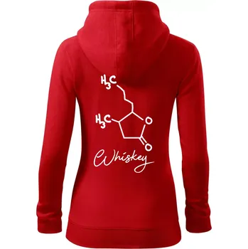 Dámská mikina Barová chemie - whiskey - Dámská mikina trendy zipper s kapucí - 2XL ( Červená )