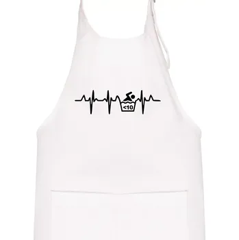 Kuchyňská zástěra Otužilec EKG 10 - Dětská zástěra na vaření - Univerzální velikost ( Bílá )