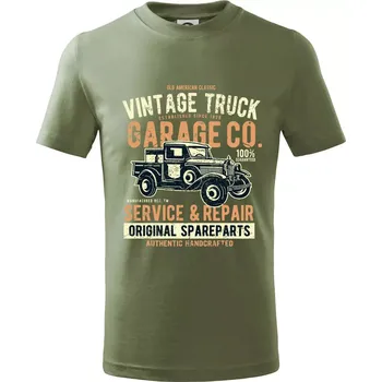 Vintage Truck - Tričko dětské bavlněné - 158 cm/12 let ( Khaki )