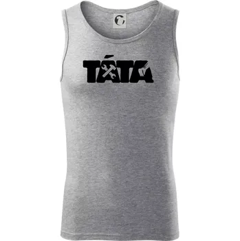 Táta nápis - bagrista - Tílko pánské Core - S ( Tmavě šedý melír )