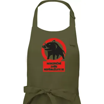 Kuchyňská zástěra Nebezpečné zvíře - Dámská zástěra na vaření - Univerzální velikost ( Khaki )