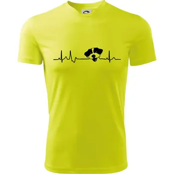 Chlapecké tričko Jack Russell Terriér hrubosrstý Ekg - Dětské triko sportovní (dresovina) - 146 cm/10 let ( Neonově žlutá )
