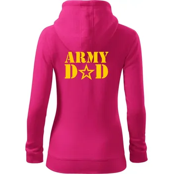 Dámská mikina Army dad - Dámská mikina trendy zipper s kapucí - L ( Purpurová )