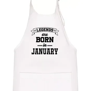 Kuchyňská zástěra Legends are born in January - Dětská zástěra na vaření - Univerzální velikost ( Bílá )