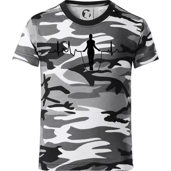 Chlapecké tričko EKG švihadlo - Dětské maskáčové triko - 146 cm/10 let ( Šedý maskáč )