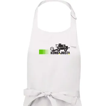 Kuchyňská zástěra Kombajnista zelená a žlutá - Pánská zástěra na vaření - Univerzální velikost ( Bílá )