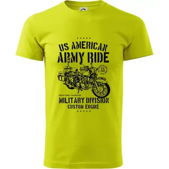 Army Ride Motorcycle - Klasické pánské triko vyšší gramáže - 4XL ( Limetková )