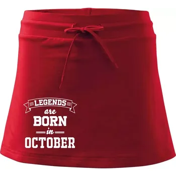 Dámská sukně Legends are born in October - Sportovní sukně - two in one - XL ( Červená )