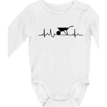 EKG kolečko - Body kojenecké s dlouhým rukávem - Dlouhý r. 3-6 měs ( Bílá )