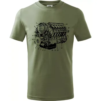 Dětská móda Motor T930 - 3 - Tričko dětské bavlněné - 134 cm/8 let ( Khaki )