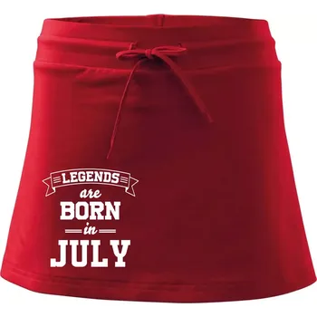 Dámská sukně Legends are born in July - Sportovní sukně - two in one - S ( Červená )