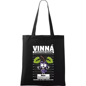 Nákupní taška Vinná réva odsouzena Dornfelder - Taška bavlněná - 42 x 38 cm ( Černá )