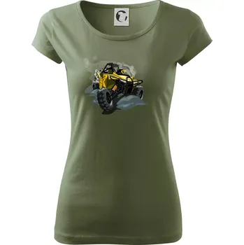 Dámské tričko ATV bugina žlutá - Dámské triko Pure - XS ( Khaki )
