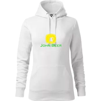 Dámská mikina John Beer - Pivo - Mikina dámská Cape s kapucí - XS ( Bílá )