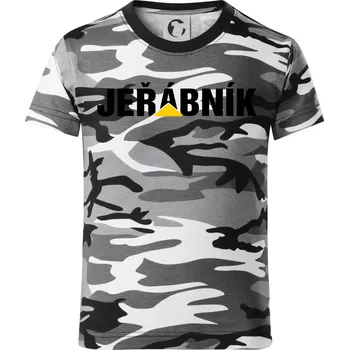 Chlapecké oblečení Jeřábník nápis - Dětské maskáčové triko - 146 cm/10 let ( Šedý maskáč )