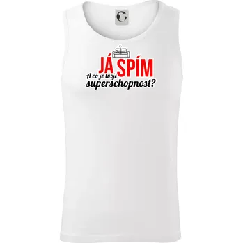 Já spím - tvoje superschopnost? rovný nápis - Tílko pánské Core - XL ( Bílá )