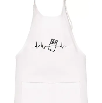 Kuchyňská zástěra EKG čokoláda - Dětská zástěra na vaření - Univerzální velikost ( Bílá )