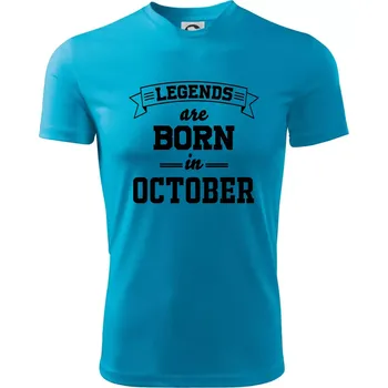 Legends are born in October - Dětské triko sportovní (dresovina) - 158 cm/12 let ( Světlý tyrkys )