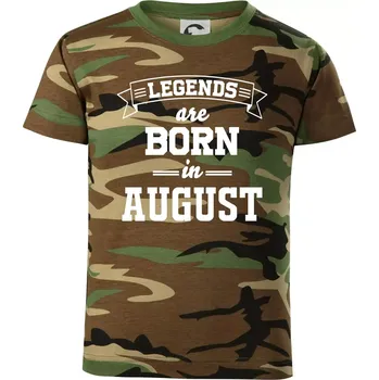 Legends are born in August - Dětské maskáčové triko - 104-110cm / 3-4 roky ( Hnědý maskáč )