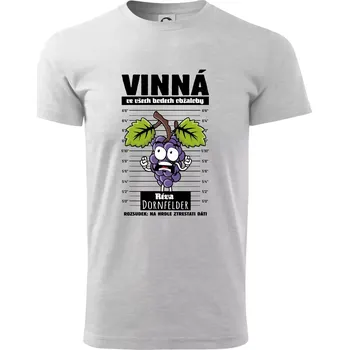 Vinná réva odsouzena Dornfelder - Triko extra velké (5-8XL) - 6XL ( Světlešedý Melír )