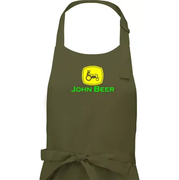 Kuchyňská zástěra John Beer traktor - Dámská zástěra na vaření - Univerzální velikost ( Khaki )