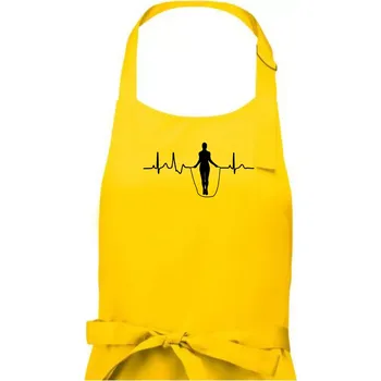 Kuchyňská zástěra EKG švihadlo - Pánská zástěra na vaření - Univerzální velikost ( Žlutá )