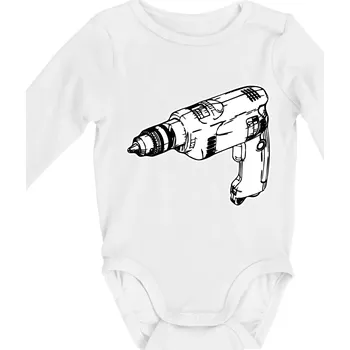 Kojenecký body Vrtačka kreslená - Body kojenecké s dlouhým rukávem - Dlouhý r. do 3 měs ( Bílá )