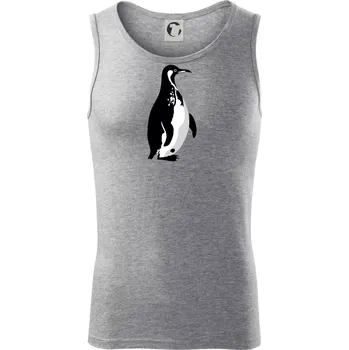 Tučňák černobílý z boku - Tílko pánské Core - 2XL ( Tmavě šedý melír )