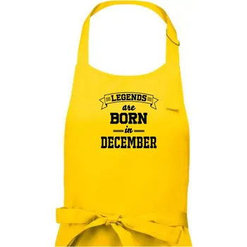 Kuchyňská zástěra Legends are born in December - Dámská zástěra na vaření - Univerzální velikost ( Žlutá )