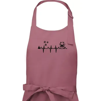 Kuchyňská zástěra EKG Vánoce Vločky a sob - Pánská zástěra na vaření - Univerzální velikost ( Starorůžová )