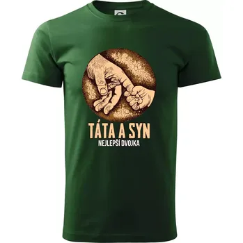 Pánské tričko Táta a syn nejlepší dvojka - Triko extra velké (5-8XL) - 6XL ( Lahvově zelená )