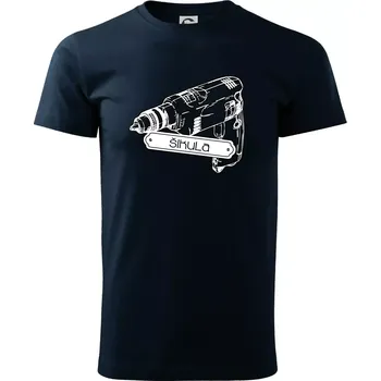 Pánské tričko Šikula vrtačka - Triko extra velké (5-8XL) - 8XL ( Námořní modrá (velmi tmavá - téměř černá) )