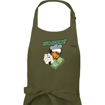 Kuchyňská zástěra Jsem skromný stačí mi pivo, pěst a prachy - Pánská zástěra na vaření - Univerzální velikost ( Khaki )