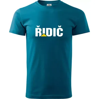 Řidič nápis - Klasické pánské triko vyšší gramáže - M ( Petrolejová )