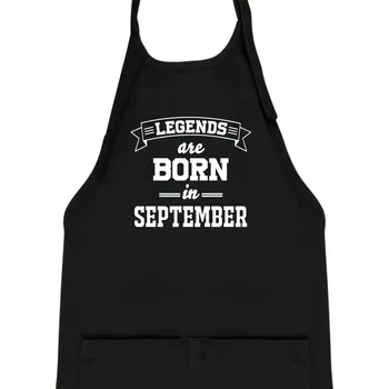 Kuchyňská zástěra Legends are born in September - Dětská zástěra na vaření - Univerzální velikost ( Černá )