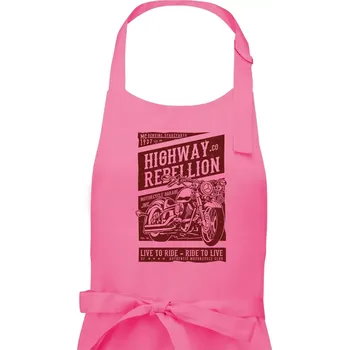Kuchyňská zástěra Highway Rebellion - Dámská zástěra na vaření - Univerzální velikost ( Růžová )