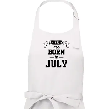 Kuchyňská zástěra Legends are born in July - Dámská zástěra na vaření - Univerzální velikost ( Bílá )